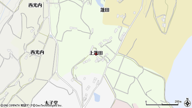 〒964-0926 福島県二本松市上蓬田の地図