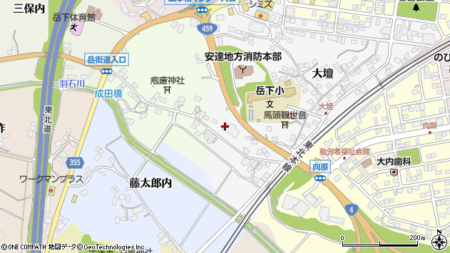 〒964-0891 福島県二本松市大壇の地図