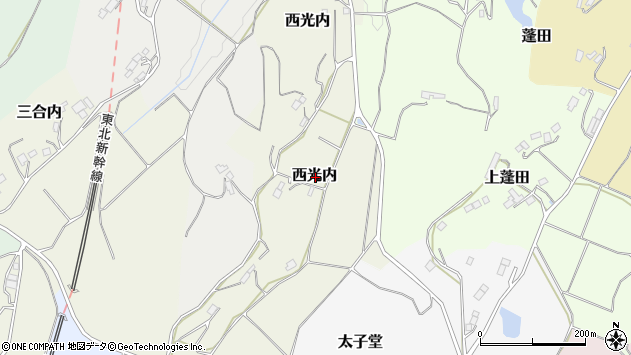 〒964-0933 福島県二本松市西光内の地図