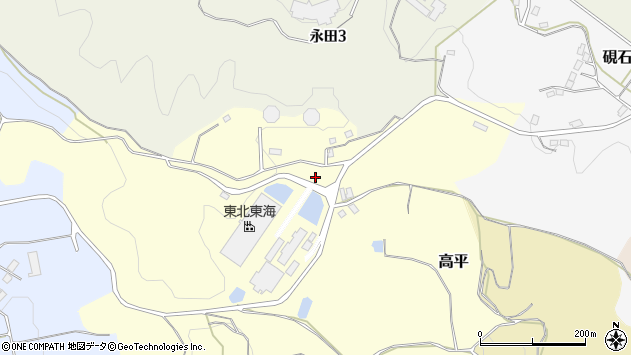 〒964-0028 福島県二本松市高平の地図
