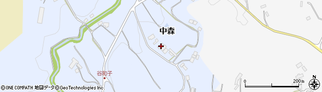福島県二本松市中森186周辺の地図