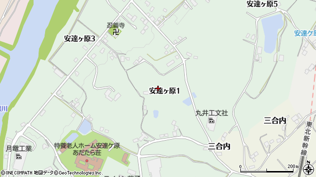 〒964-0938 福島県二本松市安達ケ原の地図