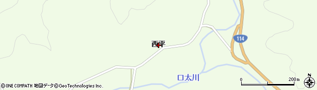 福島県川俣町（伊達郡）山木屋（西平）周辺の地図