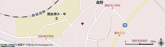福島県西会津町（耶麻郡）尾野本（前谷地）周辺の地図