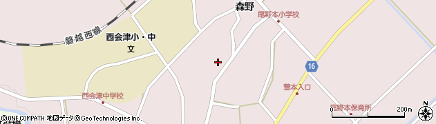福島県耶麻郡西会津町尾野本向谷地周辺の地図