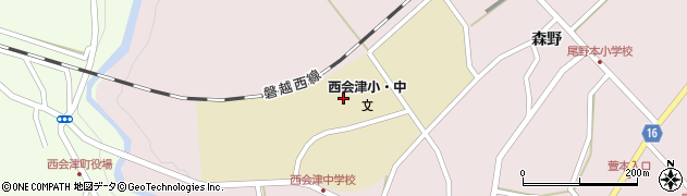西会津町役場　西会津町給食センター周辺の地図