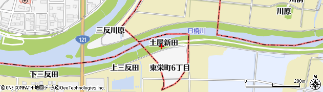 福島県喜多方市塩川町（土屋新田）周辺の地図