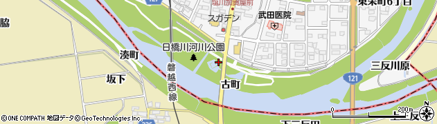 福島県喜多方市塩川町（古町）周辺の地図