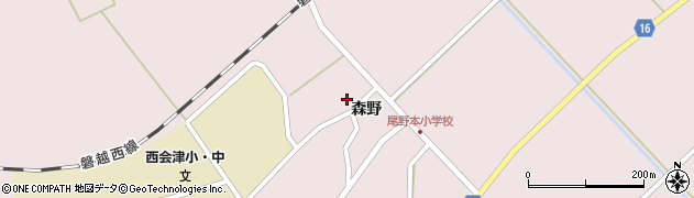 福島県西会津町（耶麻郡）尾野本（新森野）周辺の地図