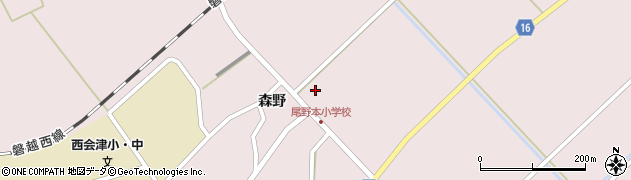 福島県西会津町（耶麻郡）尾野本（萱本）周辺の地図