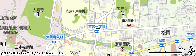 福島県二本松市若宮周辺の地図