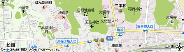 五柱神社周辺の地図