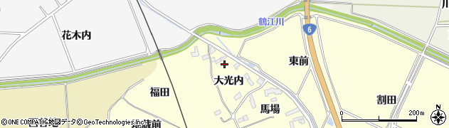 福島県南相馬市原町区江井大光内周辺の地図