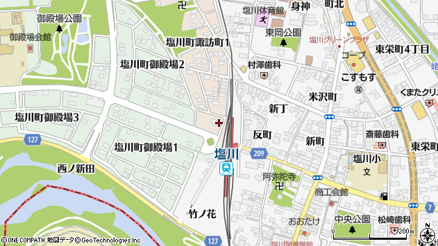 〒969-3523 福島県喜多方市塩川町反町の地図