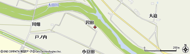福島県南相馬市原町区米々沢沢田周辺の地図