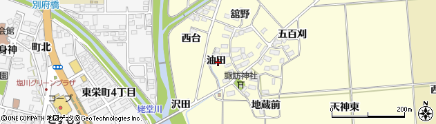 福島県喜多方市塩川町窪（油田）周辺の地図