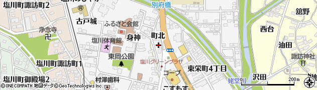 福島県喜多方市塩川町（町北）周辺の地図