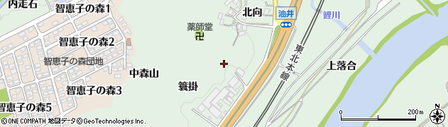 福島県二本松市油井北向周辺の地図