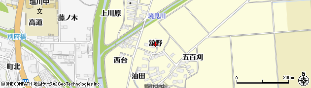 福島県喜多方市塩川町窪（舘野）周辺の地図