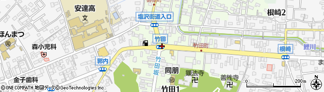 福島県二本松市竹田周辺の地図
