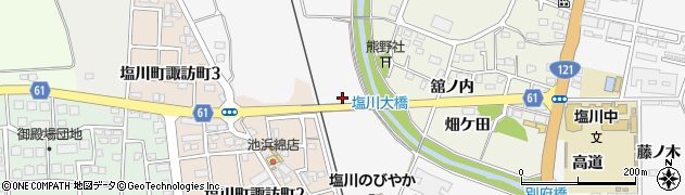 福島県喜多方市塩川町下前田周辺の地図