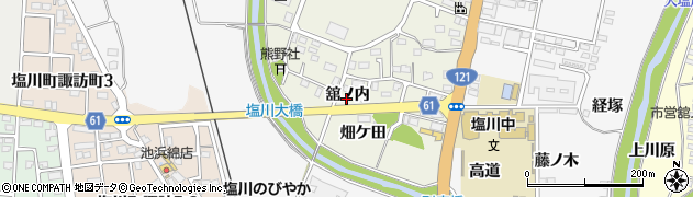 福島県喜多方市塩川町小府根（舘ノ内）周辺の地図