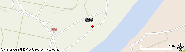 福島県西会津町（耶麻郡）新郷大字三河（橋屋）周辺の地図