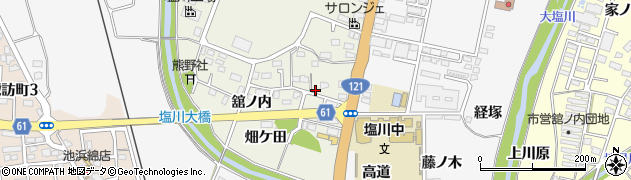 福島県喜多方市塩川町小府根（畑ケ田）周辺の地図