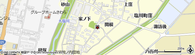 福島県喜多方市塩川町窪（舘）周辺の地図