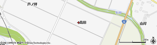 福島県南相馬市原町区高高田周辺の地図