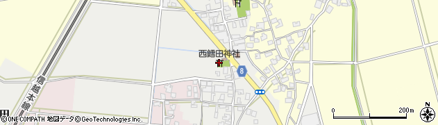 西鱈田神社周辺の地図