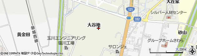 福島県喜多方市塩川町小府根（大谷地）周辺の地図