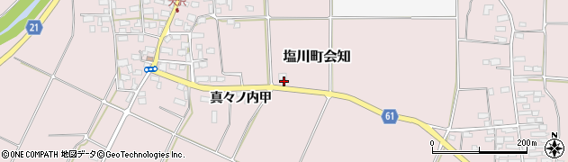 福島県喜多方市塩川町会知（横打）周辺の地図