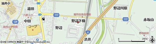 福島県二本松市油井（野辺下條）周辺の地図