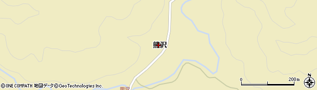 福島県西会津町（耶麻郡）宝坂大字屋敷（熊沢）周辺の地図