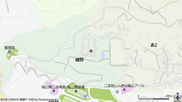〒964-0907 福島県二本松市細野の地図
