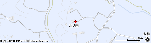 福島県二本松市上川崎北ノ内周辺の地図