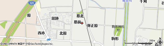 福島県喜多方市塩川町新江木（墓東）周辺の地図