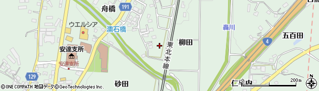 福島県二本松市油井柳田周辺の地図
