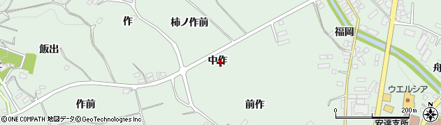 福島県二本松市油井中作周辺の地図