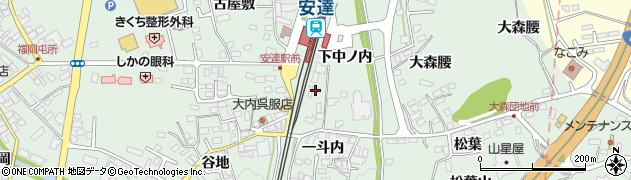 福島県二本松市油井（下中ノ内）周辺の地図