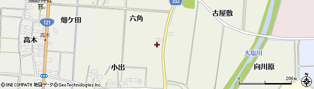 福島県喜多方市塩川町小府根六角23周辺の地図