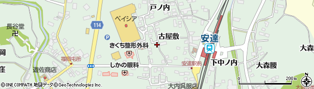福島県二本松市油井（古屋敷）周辺の地図