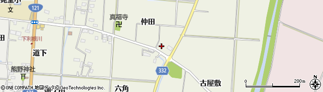 福島県喜多方市塩川町小府根（仲田）周辺の地図