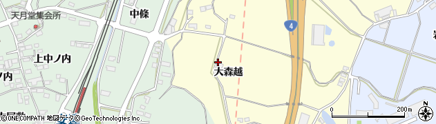 福島県二本松市渋川（大森越）周辺の地図
