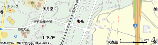 福島県二本松市油井（中條）周辺の地図