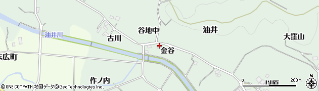 福島県二本松市油井金谷周辺の地図