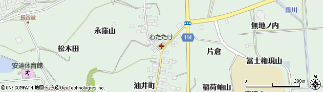 福島県二本松市油井新田町36周辺の地図