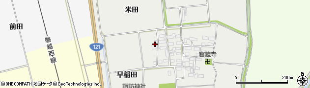 福島県喜多方市塩川町源太屋敷（早稲田）周辺の地図
