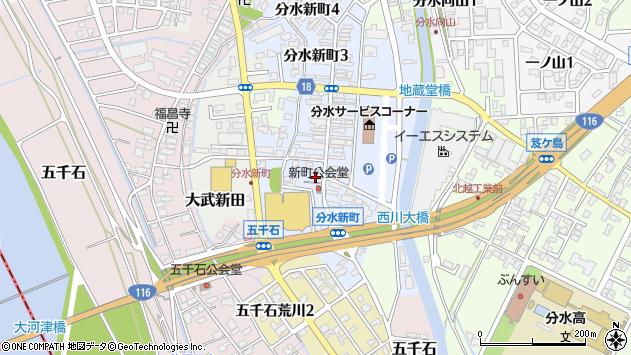 〒959-0128 新潟県燕市分水新町の地図